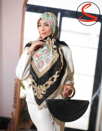 روسری نخی سیا اسکارف مشکی کد C24983