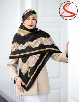 روسری نخی سیا اسکارف مشکی کد C25081