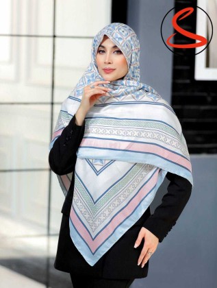 روسری نخی سیا اسکارف آبی کد c25088