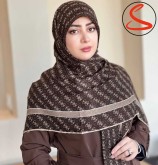 روسری نخی سیا اسکارف قهوه ای تیره کد C25172