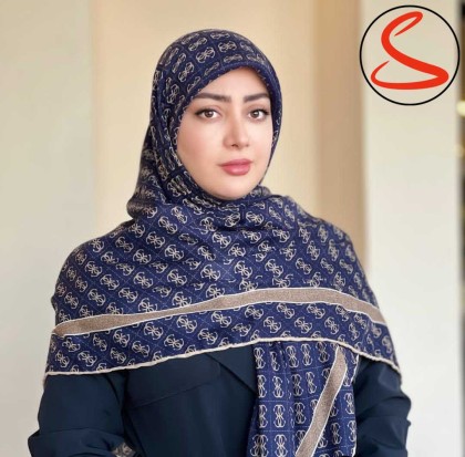 روسری نخی سیا اسکارف سرمه ای کد C25179