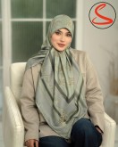 روسری ابریشم ژاکارد سبز کد C25445