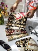 روسری ابریشم ژاکارد وارداتی سفید کد C25641
