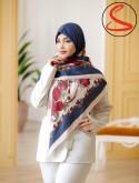 روسری سیا اسکارف گلدار سرمه ای کد C25739