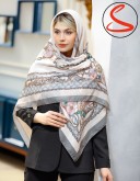 روسری سیا اسکارف گلدار کرم کد C25914