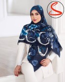 روسری نخی یونیک گلدار سرمه ای 2 کد C26075