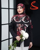 روسری نخی یونیک گلدار زرشکی کد C26082