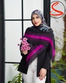 روسری نخی یونیک گلدار بنفش کد C26089