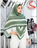 روسری سیا اسکارف طرح طناب سبز کد C26159