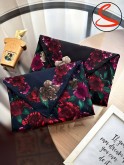 روسری ابریشم وارداتی سرمه ای کد C26243