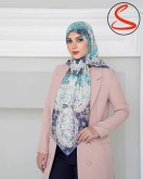 ابریشم ژاکارد وارداتی فیروزه ای کد C26530