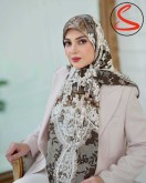 ابریشم ژاکارد وارداتی قهوه ای کد C26551