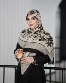 روسری نخی یونیک کرم قهوه ای کد C24451