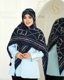 روسری نخی سیا اسکارف سرمه ای کد C24654