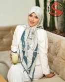 روسری ابریشم  توییل سفید کد C24717