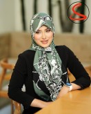 روسری ابریشم  توییل سبز کد C24724