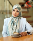 روسری ابریشم  توییل سبز آبی کد C24731