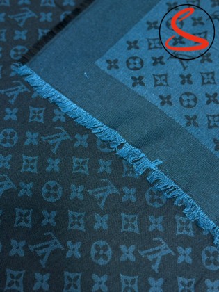 روسری کشمیر وارداتی پاییزه آبی کد C24780