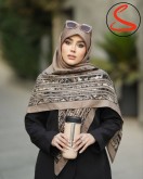 روسری سیا اسکارف پاییزه کرم کد C24822
