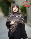 روسری سیا اسکارف پاییزه قهوه ای کد C24850