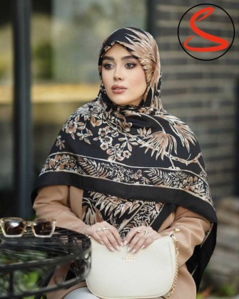 رسری سیا اسکارف پاییزه مشکی طلایی کد C24864
