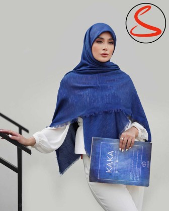 روسری پاییزه کشمیر لمه وارداتی آبی کد C24885