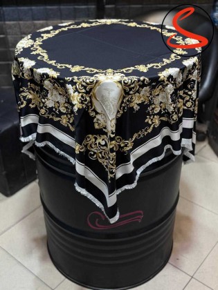 روسری ابریشم مشکی دور ریش کد C24969